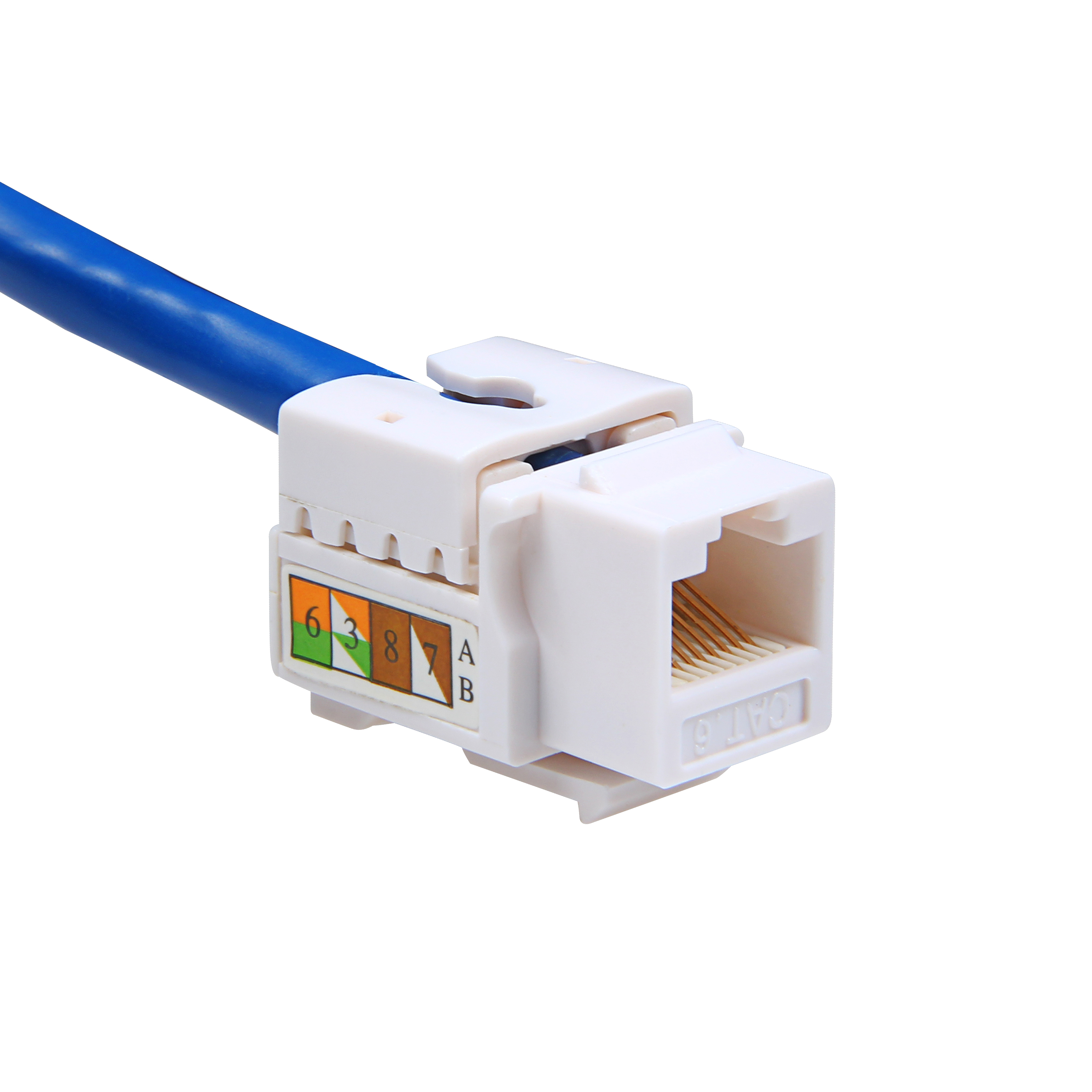 Cat 5e/6 UTP Keystone Jack 90 degree White/Blue/Red/ Yellow color