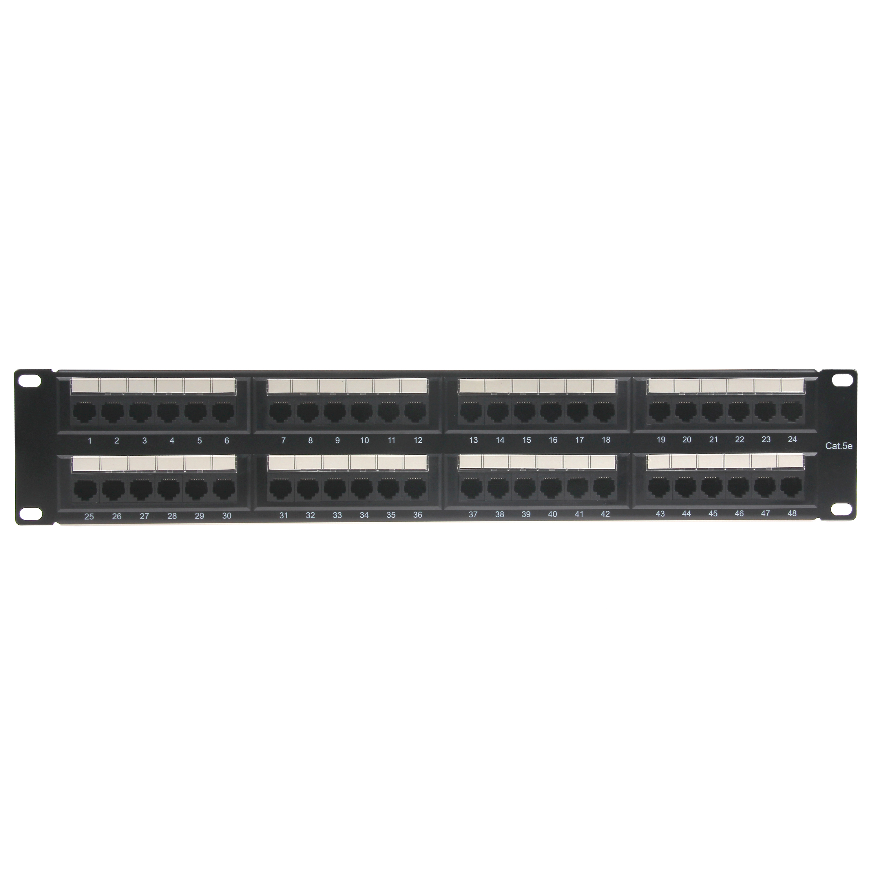 2U 19'' 48 Ports Cat 6 UTP PCB Patch Panel Dual IDC with Back Bar, Golden plating 50u''