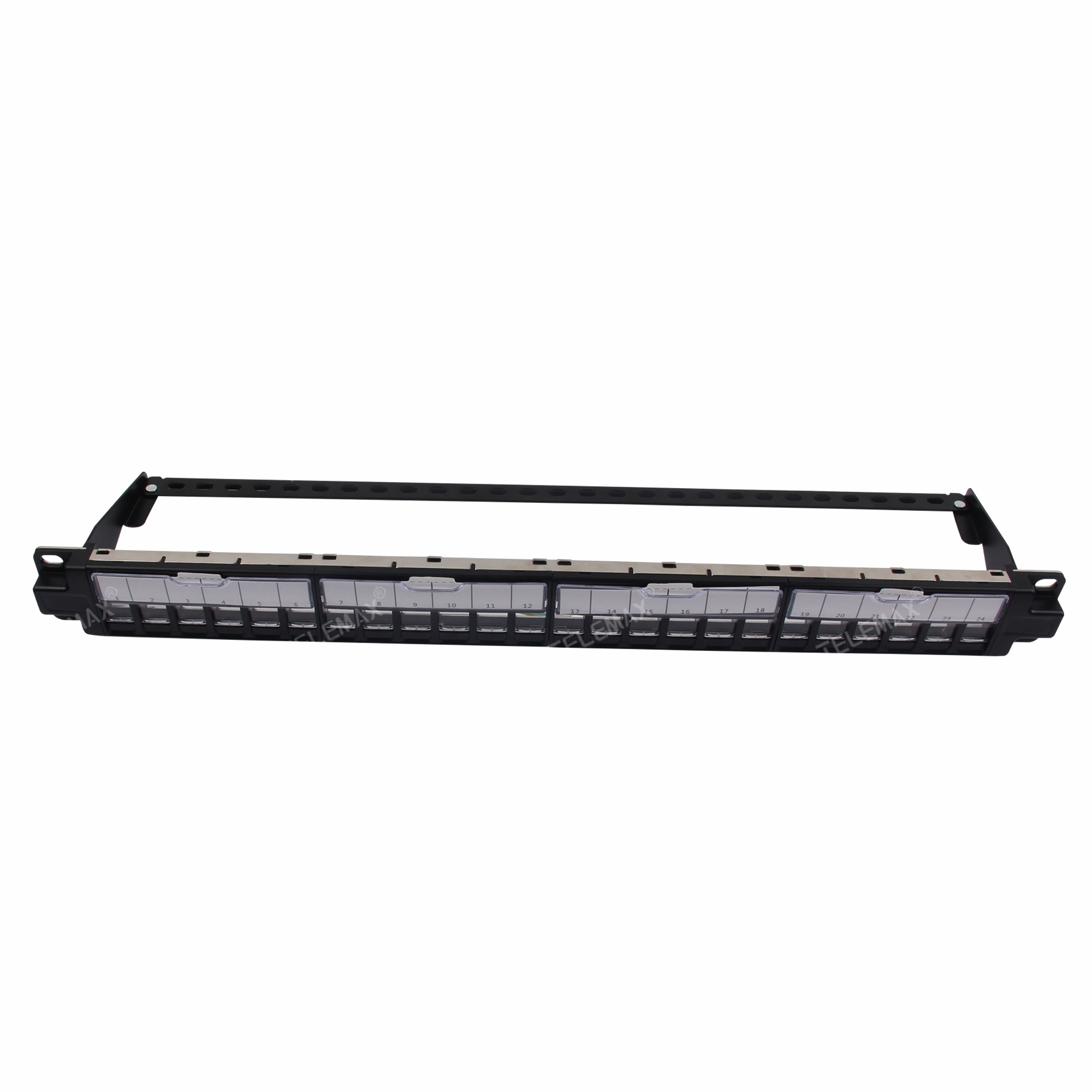 1U 19'' 24 Ports FTP Blank patch panel with transparent dust shutter ( Empty patch panel)