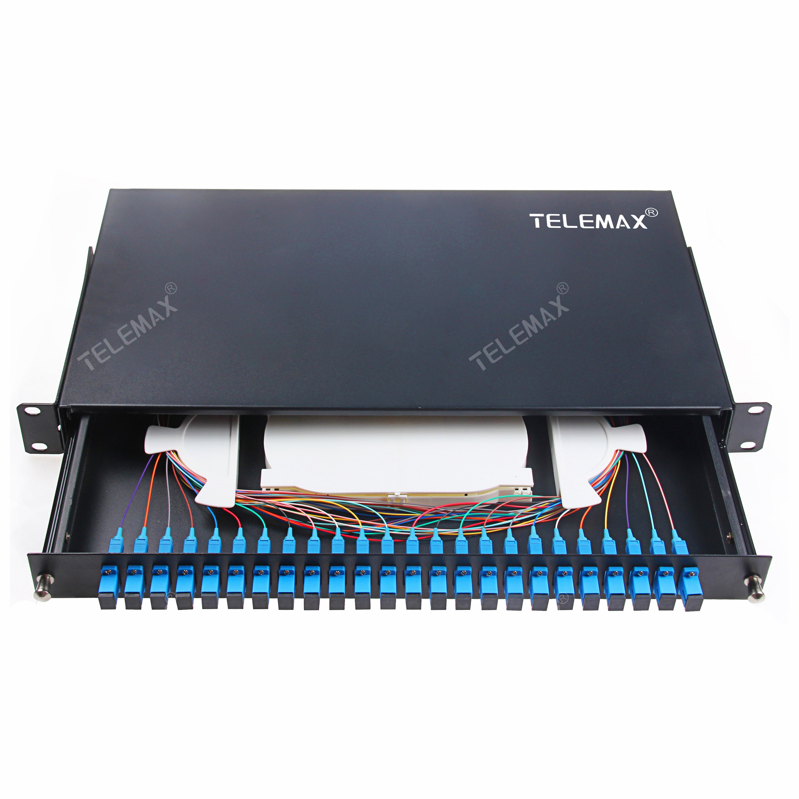 1U 19''24 Ports LC/SC (FC/ST) Fiber Patch Panel Sliding Type Black Color