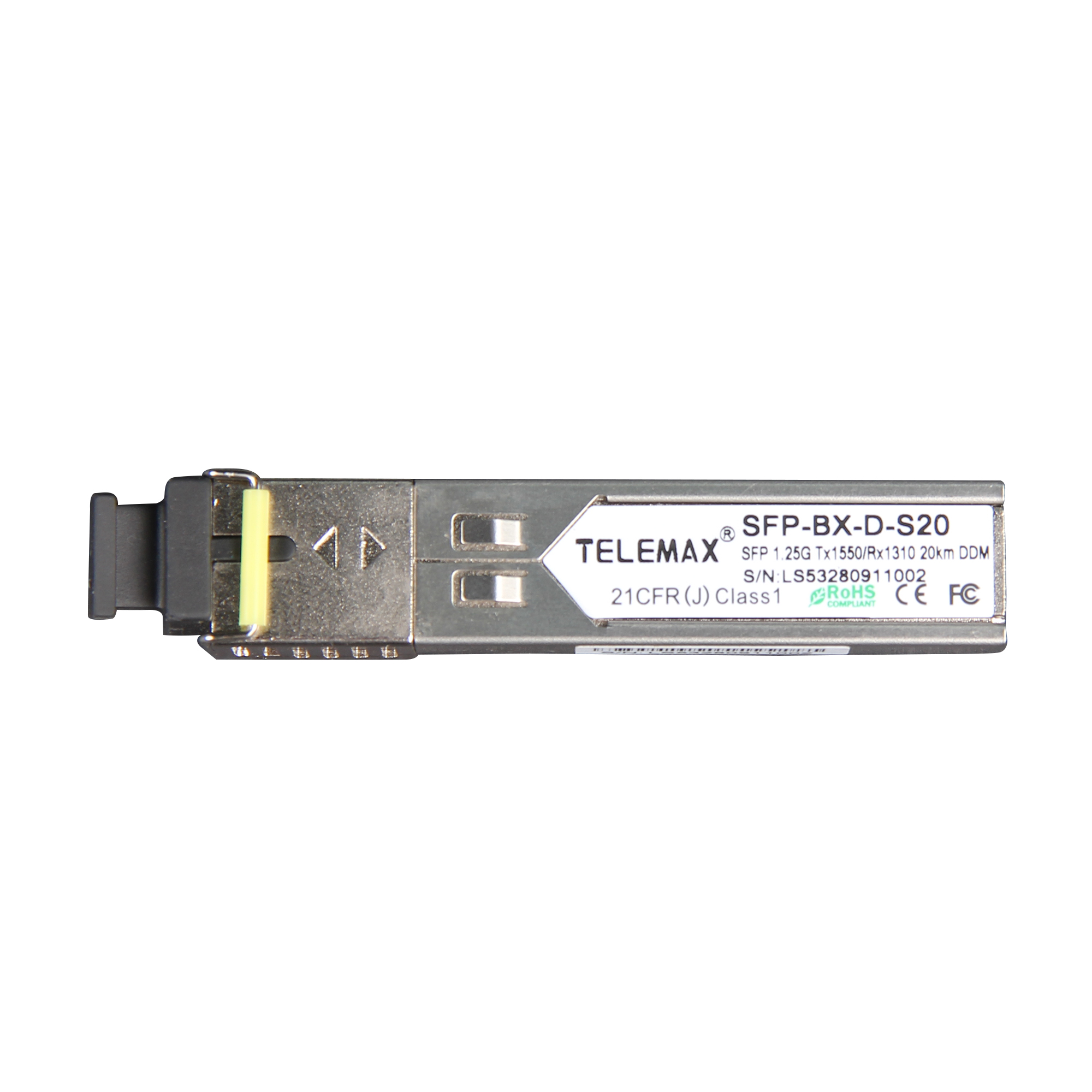 SFP 1.25G Tx1550/Rx1310 SC Simplex 20km DDM