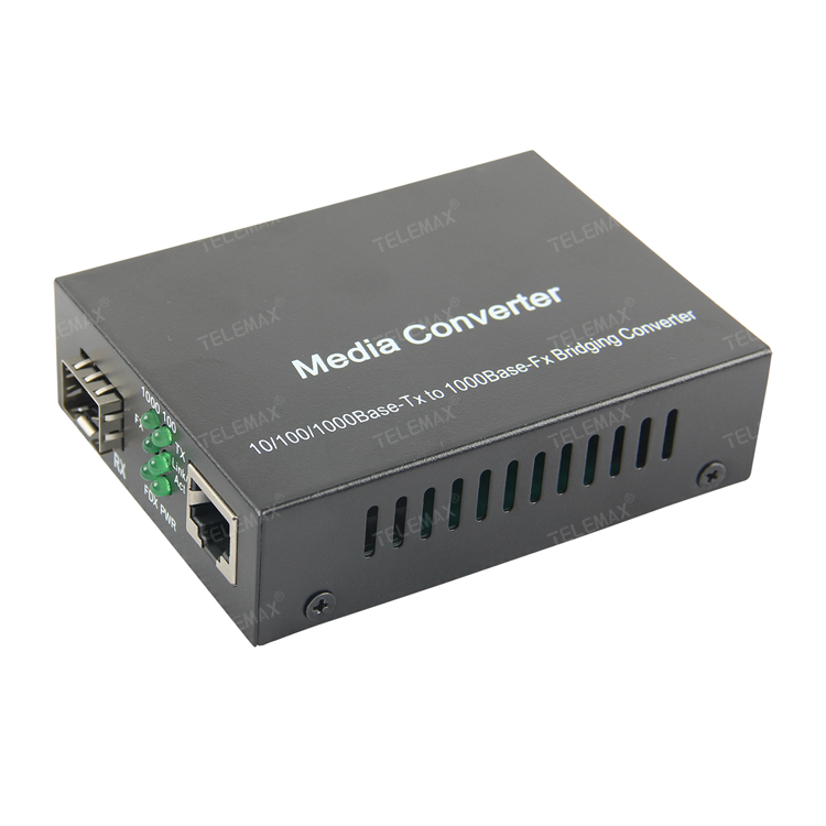 10/100/1000Mbps Adaptive gigabit Ethernet Media Converter, 1 RJ45 / 1 1.25Gbps Fiber Port