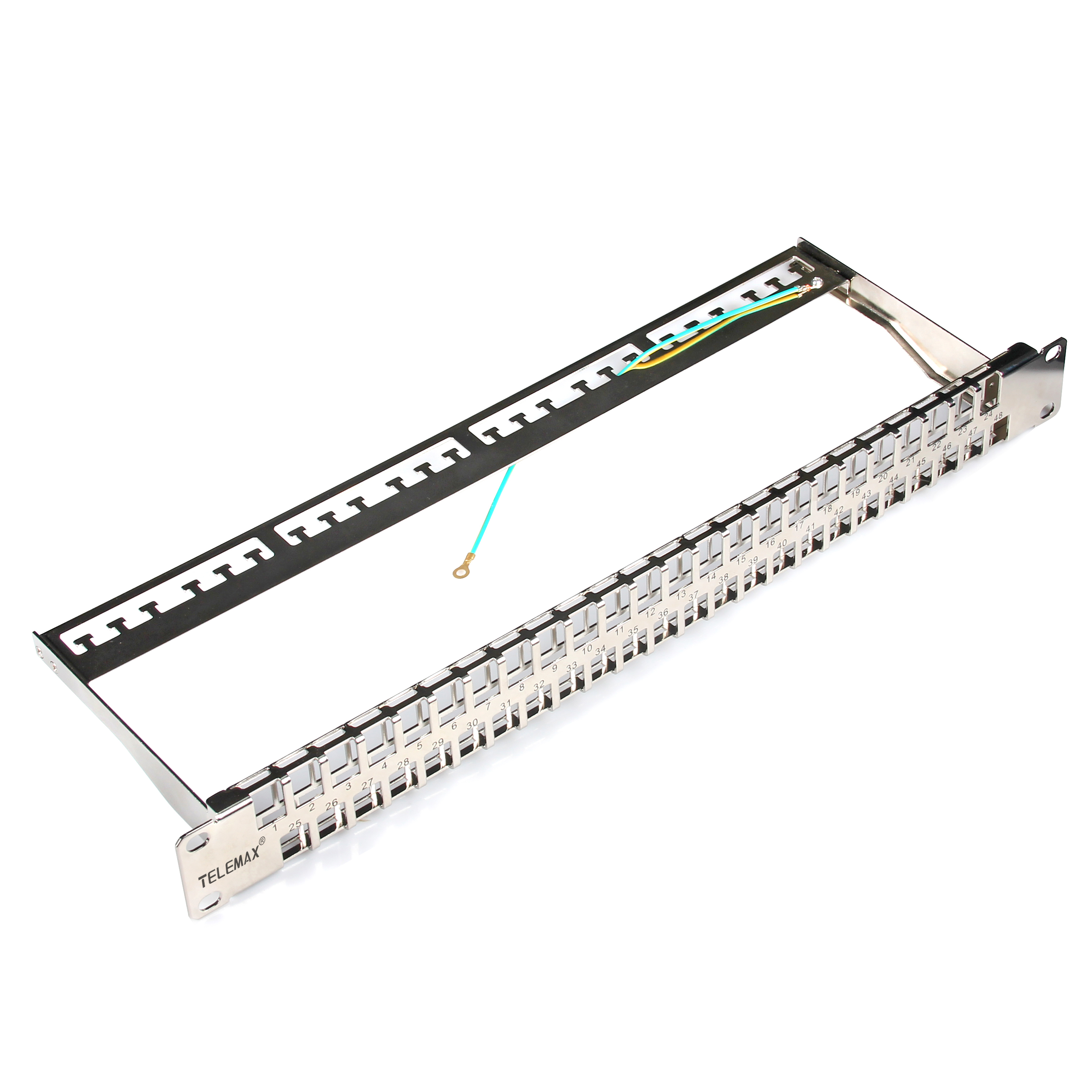1U 19'' 48 Ports FTP Blank Patch Panel with Back bar