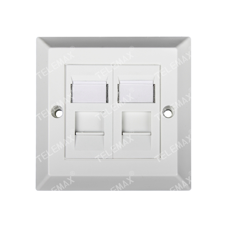 Flat UK Faceplate 86*86mm Dual Ports ABS UL94V-0
