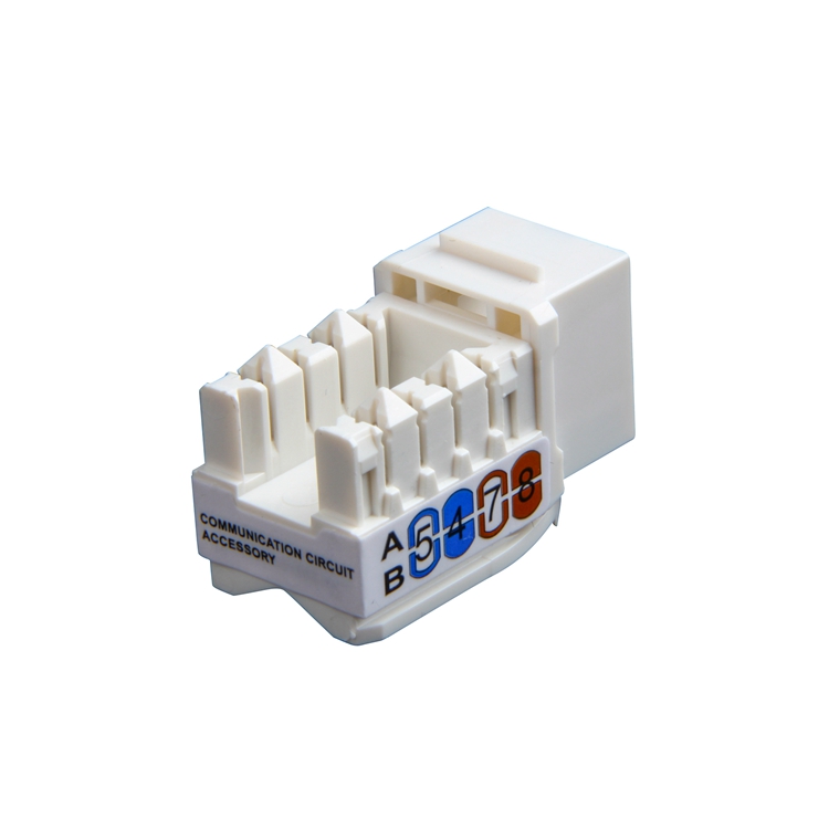 CAT6 UTP Keystone Jack 90 Degree White Color  Krone IDC/Dual IDC