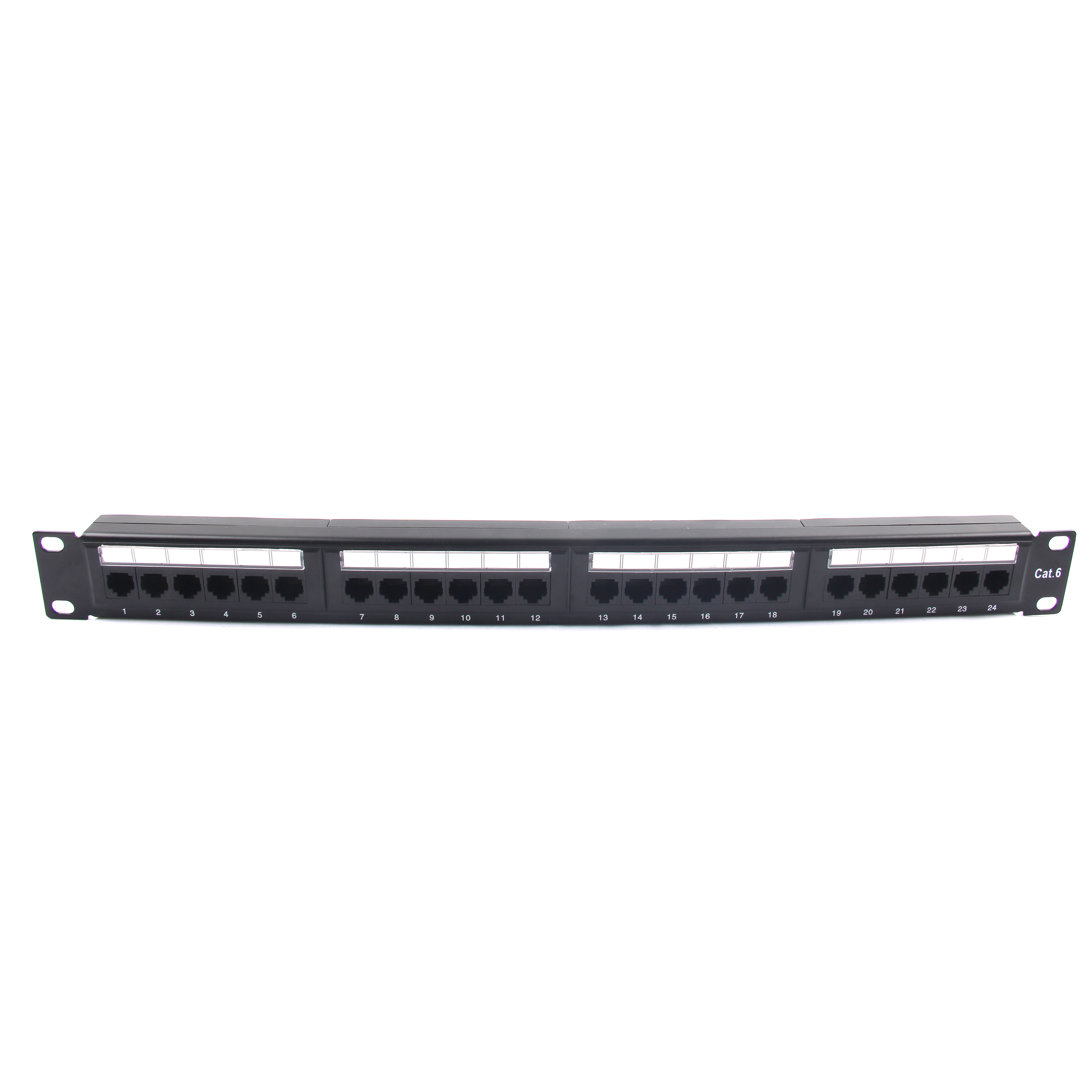 1U 19'' 24 Ports Cat 6 UTP PCB Patch Panel Dual IDC with Back Bar, Golden plating 50u''
