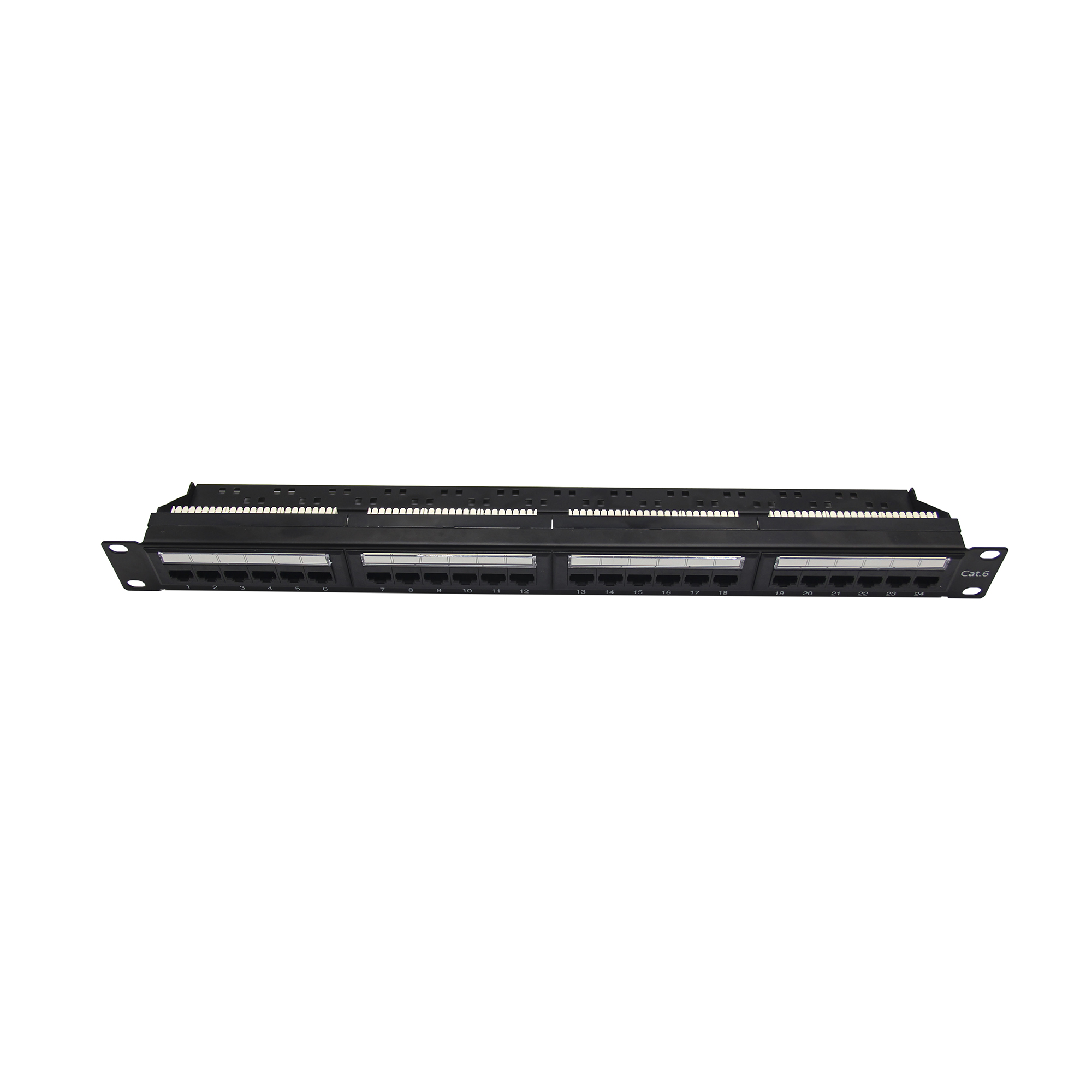 1U 19'' 24 Ports Cat 6 UTP PCB Patch Panel Dual IDC with Back Bar, Golden plating 50u''